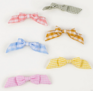 Gingham Hair Bows (x6)