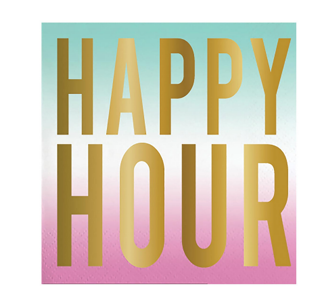 Happy Hour Foil Beverage Napkin