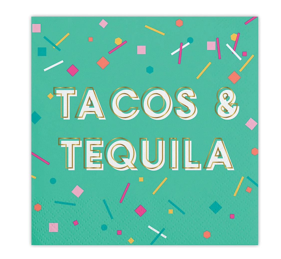 Slant Collections Tacos and Tequila Beverage Napkin