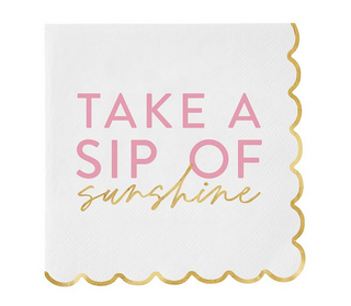 Sip of Sunshine Paper Napkin with Scallop