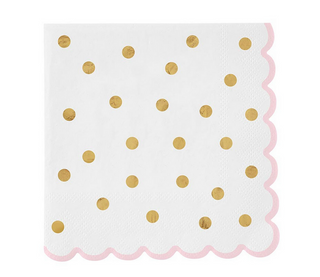 Gold Dot Foil Paper Napkin with Scallop