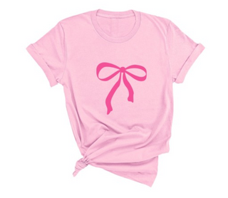 Hot Pink Bow Light Pink T-Shirt