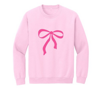 Hot Pink Bow Light Pink Sweatshirt