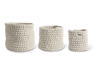 Cream Woven Rope Baskets