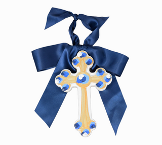 Blue Hallelujah Cross- 6"