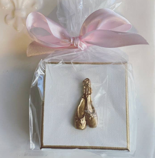 Hand Brushed Gold Leaf Ballerina Ballet Slipper Canvas Art