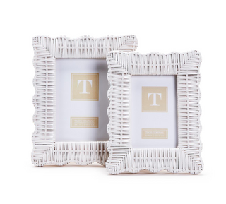 White Wicker Weave Photo Frame