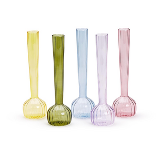 Swirl Hand Blown Glass Bud Vase