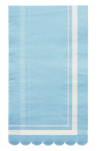 Guest Towel Scalloped Edge Sky Blue/20 pkg