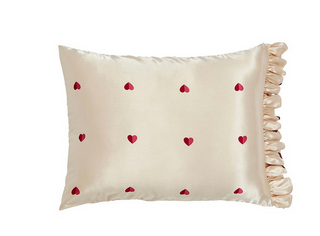 Hearts Ruffled Satin Pillows