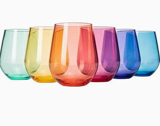 Unbreakable Colored Stemless Wine Glasses Acrylic