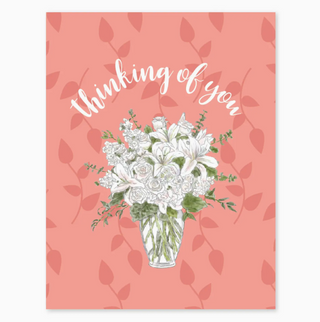 White Flower Thinking of You Greeting Card