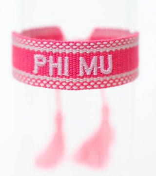 Woven Tassel Phi Mu  Bracelet