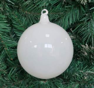 White 4" Glass Ornament