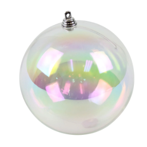 6" Clear Iridescent Ornament