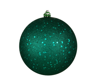 Vickerman Dark Teal Sequin Ball Ornament 8"