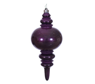 Vickerman Plum Candy Glitter Finial UV 13"