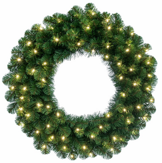 Vickerman 30" Oregon Fir Artificial Christmas Wreath, Warm White Single Mold LED Wide Angle Lights