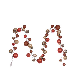 Vickerman 10" Champagne Assorted Finish Branch Ball Ornament Garland