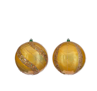 Vickerman Gold Pearl Sequin Ball Ornament 6"