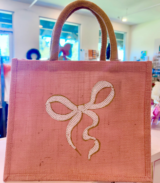 Bow Sequin Gift Tote