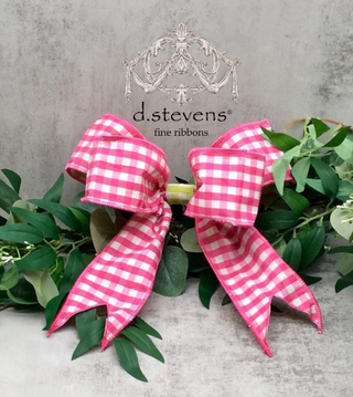 10" Pink Check Bow
