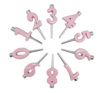 Pink Candle Number Holder Set
