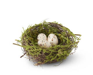 6 Inch Bird Nest w/3 Eggs