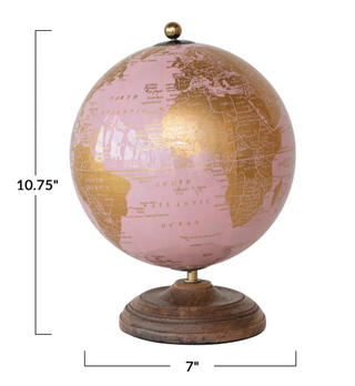 Metal & PVC Globe on Mango Wood Stand