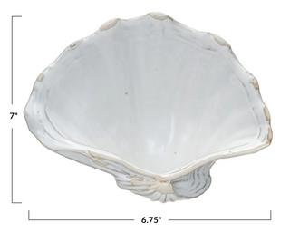Stoneware Shell Shaped Dish