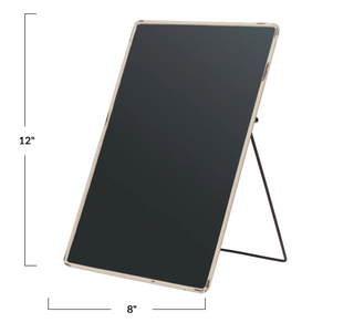 Metal Framed Chalkboard w/ Easel, Distressed Finish, Yellow