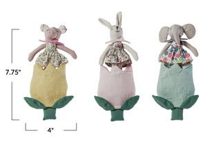 Plush Animal w/ Flower Shaped Pocket