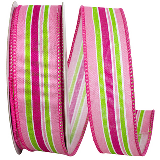 STRIPE BRIGHT LINEN LINES WIRED EDGE