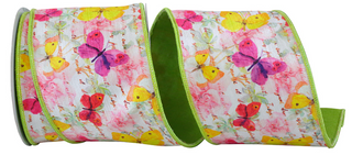 BUTTERFLY WATERCOLOR CITRUS WIRED EDGE