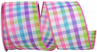 CANDY SHOP CHECK LINEN WIRED EDGE