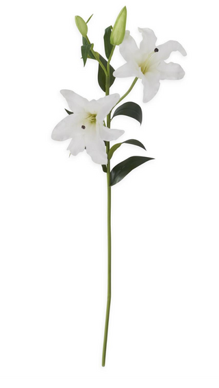 White Real Touch Lily Stem