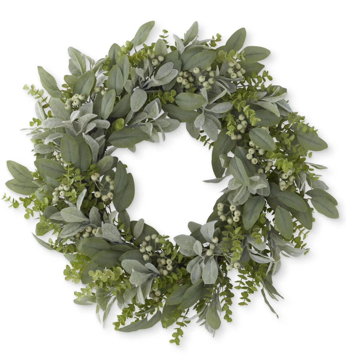 30 Inch Mixed Green Foliage w/Berries Wreath