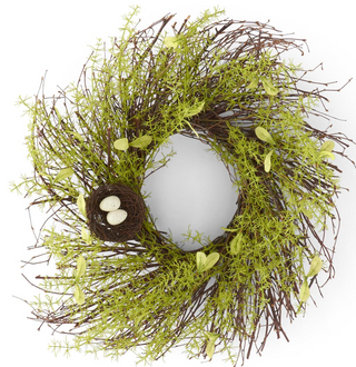 24 Inch Twig Bird Nest Wreath