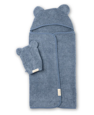 Hooded Towel + Wash Mitt Set