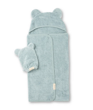 Hooded Towel + Wash Mitt Set
