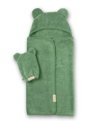 Hooded Towel + Wash Mitt Set