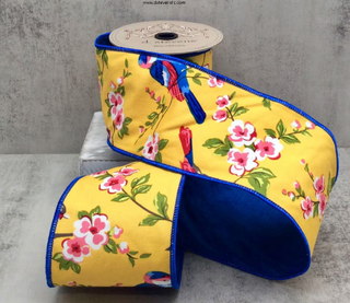 4" Canvas Blue Bird ribbon