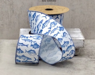 2.5" Blue Fish Ribbon