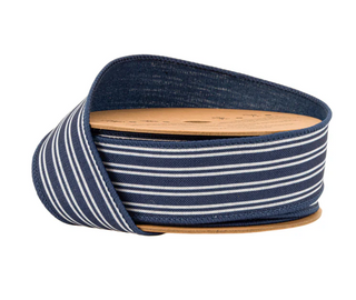 1 1/2" Wired RIbbon | Ticking Stripe Navy | 10 Yard Roll