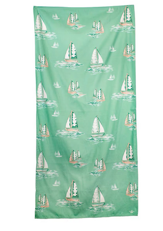Sail Away Beach Towel in Emerald