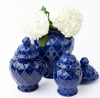 Navy Textured Ginger Jars