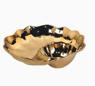 Gold Coast Metallic Glazed Porcelain Platter