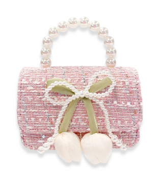 Lily & Bow Tweed Kids Purse -pink