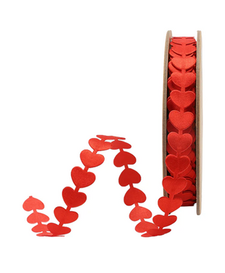 3/4" Ultra Sonic Trim | Running Hearts Red | 10 Yard Roll