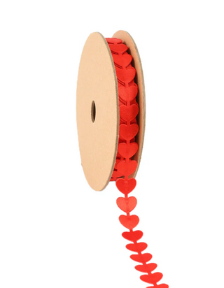 3/4" Ultra Sonic Trim | Running Hearts Red | 10 Yard Roll